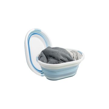 Linden Berg Corbeille à linge, pliable, pétrole/blanc