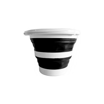 Linden Berg Seau, pliable, rond, 10 litres, noir/blanc