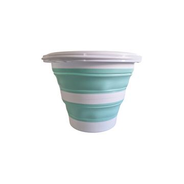 Linden Berg Seau, pliable, rond, 10 litres, turquoise/blanc