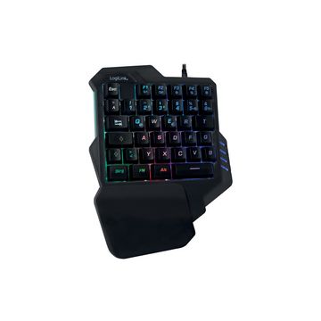LogiLink Beleuchtete Einhand-Gaming Tastatur, schwarz