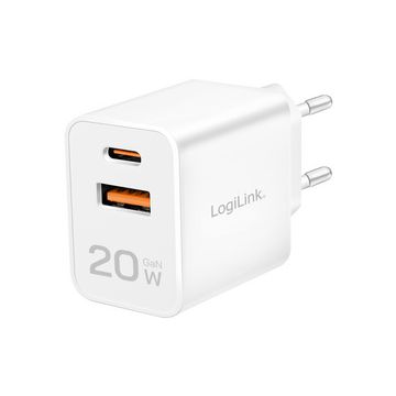 LogiLink Chargeur secteur USB, 1x USB-A, 1x USB-C, 20 watts