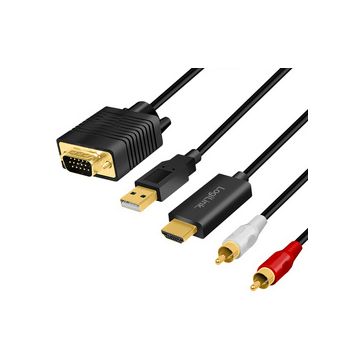 LogiLink Convertisseur HDMI vers VGA/audio, 2 m, noir