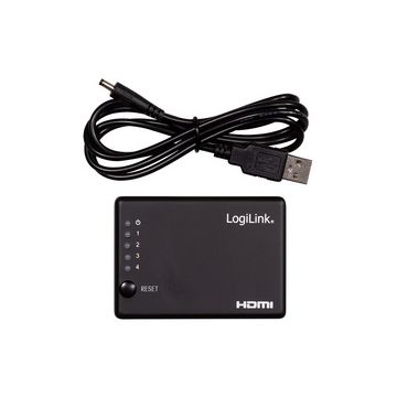 LogiLink Distributeur HDMI 4K/30 Hz, fin, 4 ports, noir