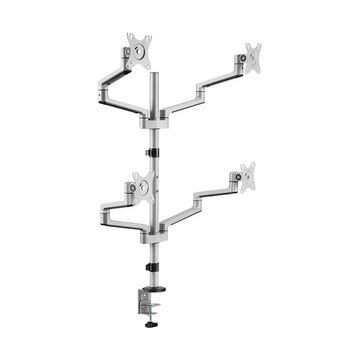 LogiLink Support 4 écrans, longeur du bras: 447 mm, argent