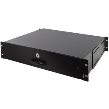 LogiLink Tiroir pour rack 19", 2 U, verrouillable, noir