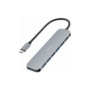 LogiLink Hub USB 3.2 Gen1, 7 ports, boîtier aluminium, gris