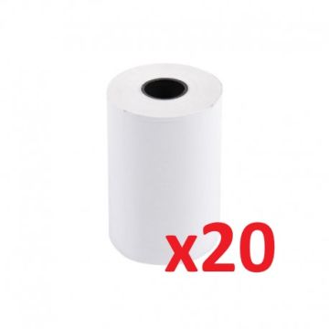 Lot de 20 (57 mm x 40 mm x 12 mm) - Bobines thermiques pour terminal carte bancaire PK20-57-40-12 - Sans BPA