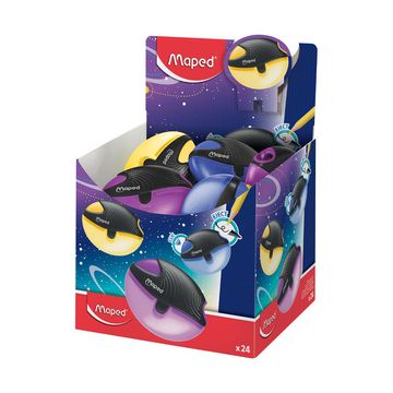 Maped Taille-crayon Galactic, en plastique, présentoir de 24 x24