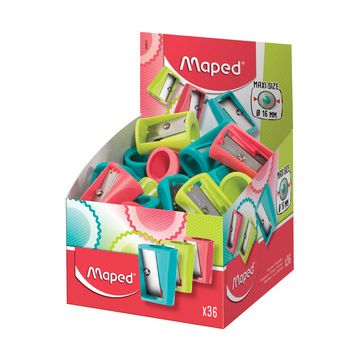 Maped Taille-crayon Vivo, en plastique, présentoir de 36 x36