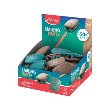 Maped Taille-crayons SMILING PLANET, bleu/brun, présentoir x28