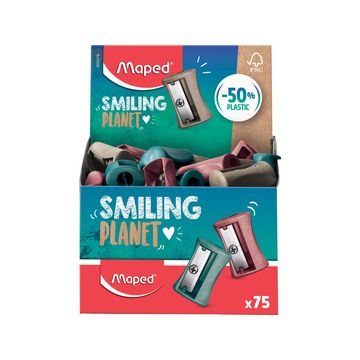 Maped Taille-crayons VIVO SMILING PLANET, présentoir de 75 x75