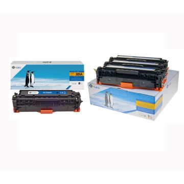 CF370AM / 305A HP - multipack 3 couleurs : cyan, magenta, jaune - toners compatibles qualité premium