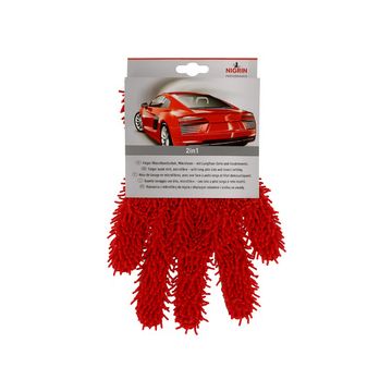 NIGRIN Gant de lavage avec doigts Performance, rouge