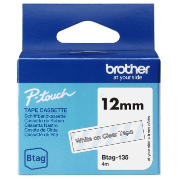 BTAG135Brother - transparent, blanc - ruban cassette de marque