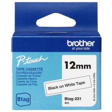 BTAG231Brother - noir, blanc - ruban cassette de marque