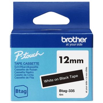 BTAG335Brother - noir, blanc - ruban cassette de marque BTAG335Brother - noir, blanc - ruban cassette de marque