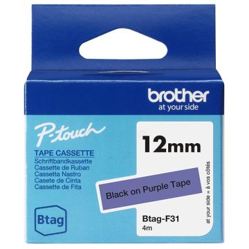 BTAGF31Brother - noir, violet - rouleau d'étiquettes de marque