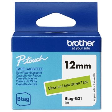 BTAGG31Brother - noir, vert clair - rouleau d'étiquettes de marque