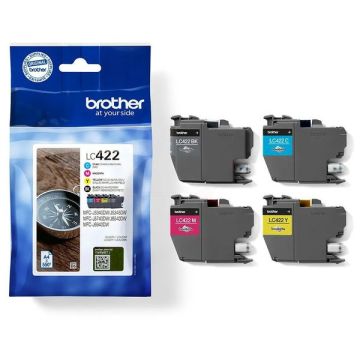 LC422VALDRBrother - multipack 4 couleurs : noire, cyan, magenta, jaune - cartouches d'encre de marque