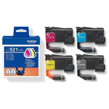 LC521VALBrother - multipack 3 couleurs : cyan, magenta, jaune - cartouches d'encre de marque