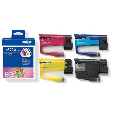 LC527XLVALBrother - multipack 4 couleurs : noire, cyan, magenta, jaune - cartouches d'encre de marque