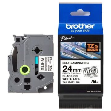 TZESL251Brother - noir, blanc - ruban cassette de marque