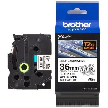 TZESL261Brother - noir, blanc - ruban cassette de marque