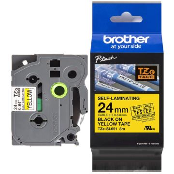 TZESL651Brother - noir, jaune - ruban cassette de marque