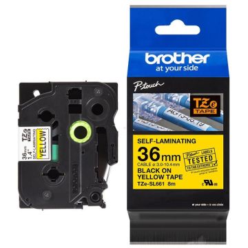 TZESL661Brother - noir, jaune - ruban cassette de marque