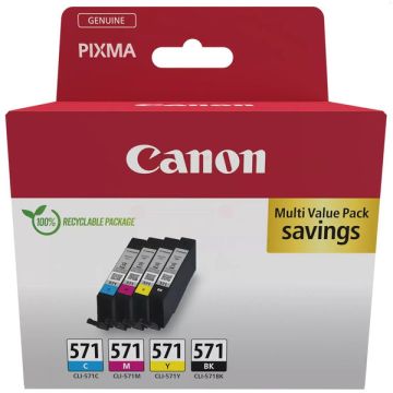 0386C008 / CLI-571 Canon - multipack 4 couleurs : noire, cyan, magenta, jaune - cartouches d'encre de marque