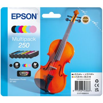 C13T16N84010 / 250 Epson - multipack 6 couleurs : noire, cyan, magenta, jaune - cartouches d'encre de marque