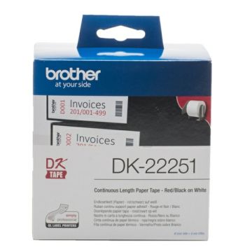 DK22251Brother - noir, rouge, blanc - ruban cassette de marque