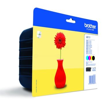 LC121VALBPDRBrother - multipack 4 couleurs : noire, cyan, magenta, jaune - cartouches d&#039;encre de marque