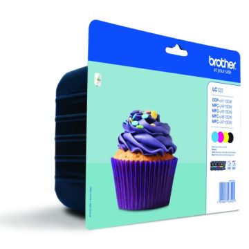 LC123VALBPDRBrother - multipack 4 couleurs : noire, cyan, magenta, jaune - cartouches d&#039;encre de marque