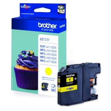 LC123YBrother - jaune - cartouche de marque