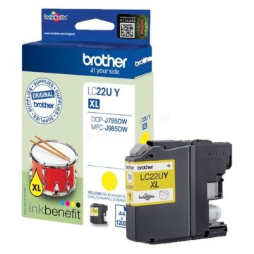 LC22UYBrother - jaune - cartouche de marque
