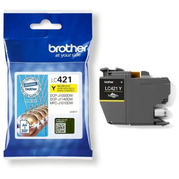LC421YBrother - jaune - cartouche de marque