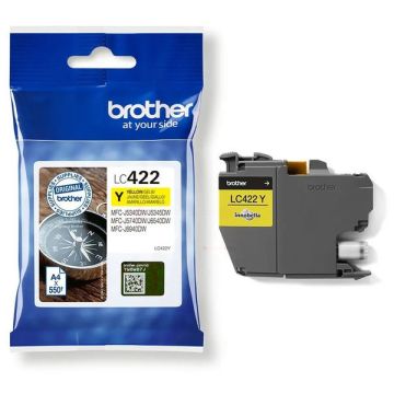 LC422YBrother - jaune - cartouche de marque