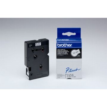 TC201Brother - noir, blanc - ruban cassette de marque