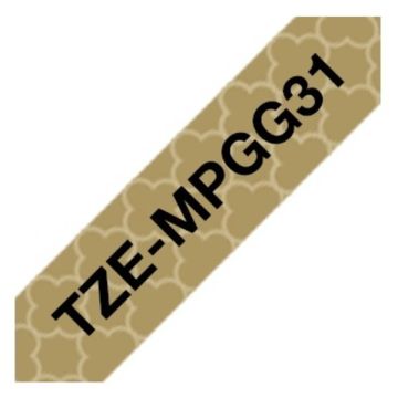 TZEMPGG31Brother - noir, or - ruban cassette de marque
