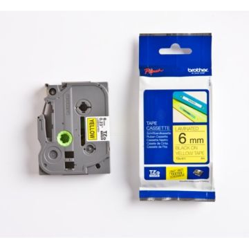 TZE611Brother - noir, jaune - ruban cassette de marque