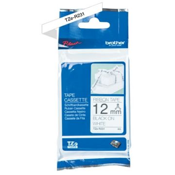 TZER231Brother - noir, blanc - ruban cassette de marque