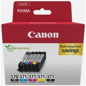 0372C006 / PGI-570 CLI-571 Canon - multipack 5 couleurs : noire, cyan, magenta, jaune - cartouches d&#039;encre de marque