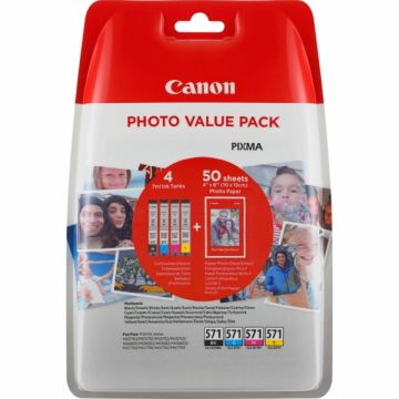 0386C006 / CLI-571 Canon - multipack 4 couleurs : noire, cyan, magenta, jaune - cartouches d&#039;encre de marque