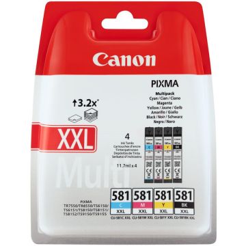 1998C007 / CLI-581 XXL Canon - multipack 4 couleurs : noire, cyan, magenta, jaune - cartouches d&#039;encre de marque