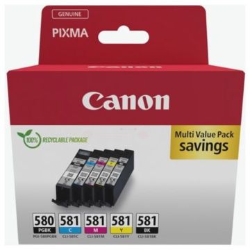 2078C005 / PGI-580 CLI-581 Canon - multipack 5 couleurs : noire, cyan, magenta, jaune - cartouches d&#039;encre de marque