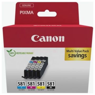 2103C006 / CLI-581 Canon - multipack 4 couleurs : noire, cyan, magenta, jaune - cartouches d&#039;encre de marque