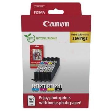 2106C005 / CLI-581 Canon - multipack 4 couleurs : noire, cyan, magenta, jaune - cartouches d&#039;encre de marque