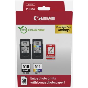 2970B017 / PG-510+CL-511 Canon - multipack 2 couleurs : noire, multicouleur - cartouches à tête d&#039;impression de marque