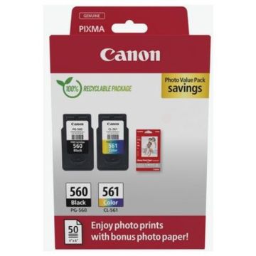 3713C008 / PG-560+CL-561 Canon - multipack 2 couleurs : noire, multicouleur - cartouches à tête d&#039;impression de marque